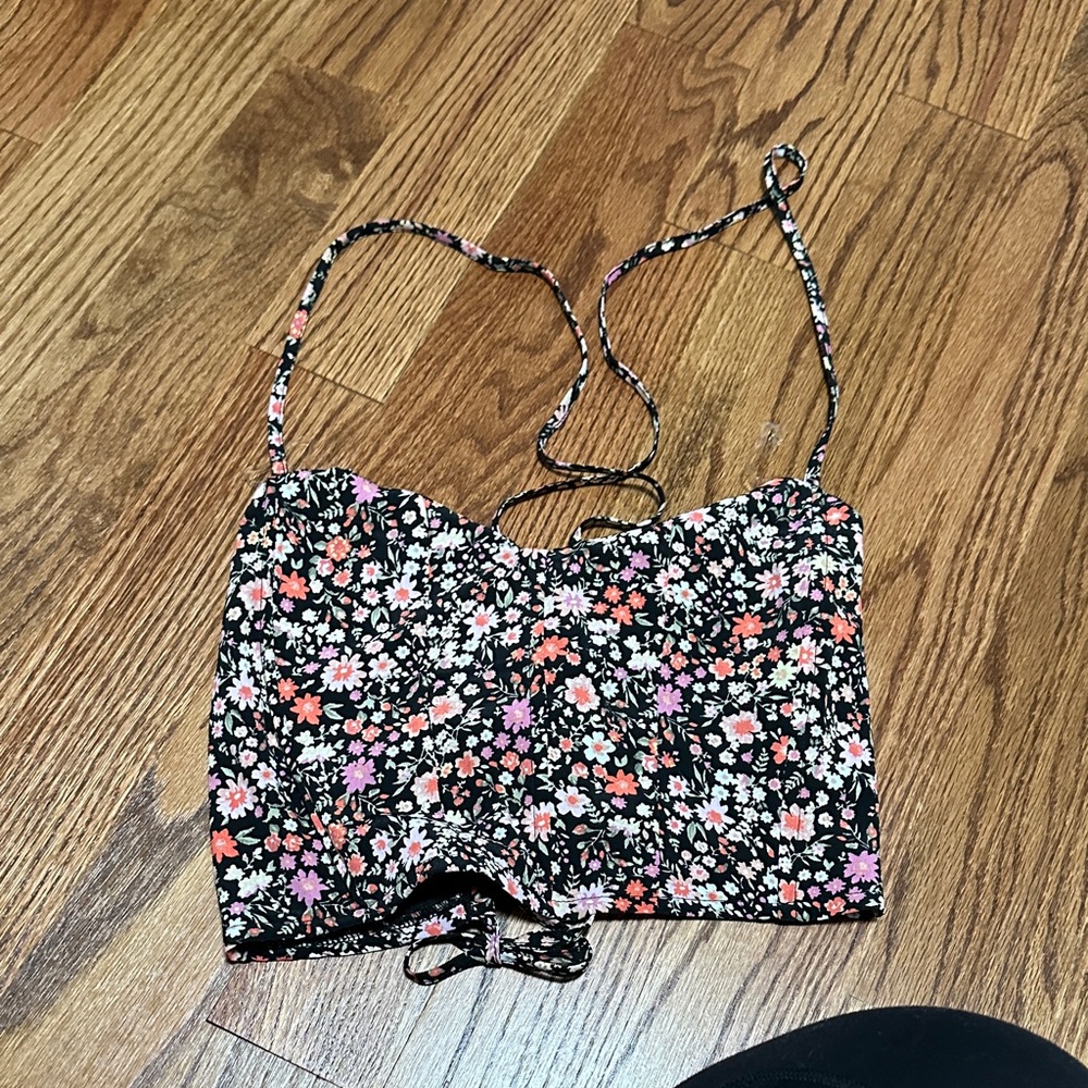 Windsor Floral Black Crop Top